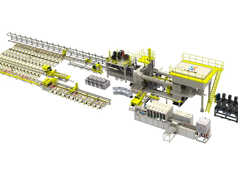 Línea de extrusión de perfiles de aluminio automática